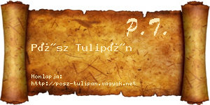 Pósz Tulipán névjegykártya